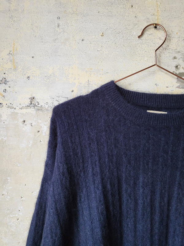 Dark blue oversize crew neck sweater