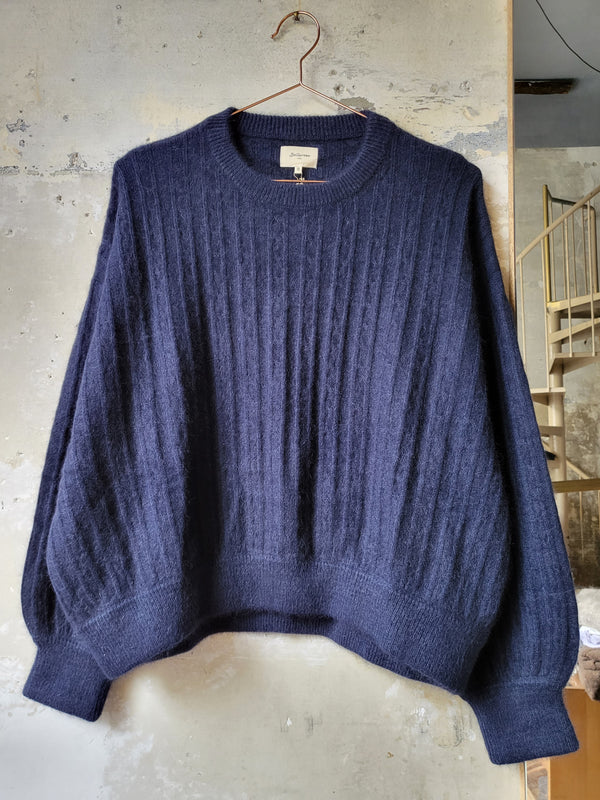 Dark blue oversize crew neck sweater