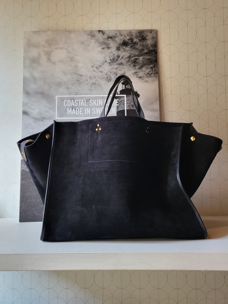 Borsa tote in pelle  scamosciata