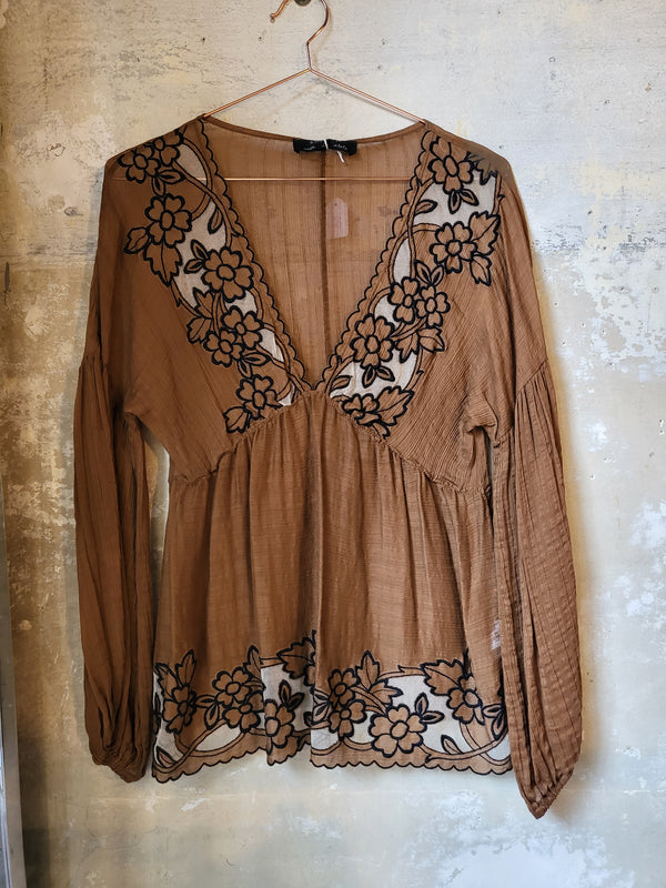 Camicia blusa in seta e cotone