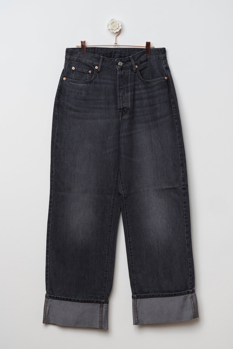 JEANS GAMBA LARGA DENIM NERO