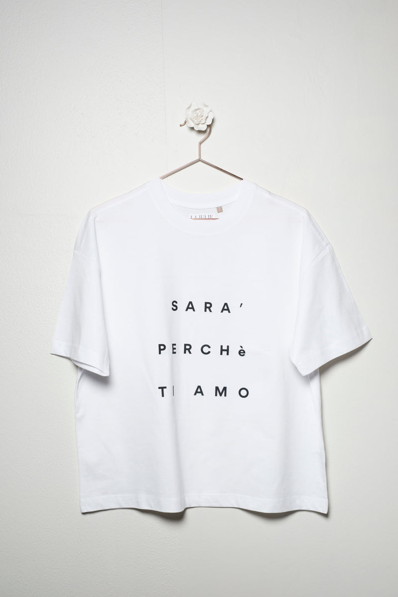 T-SHIRT BIANCA CON SCRITTA