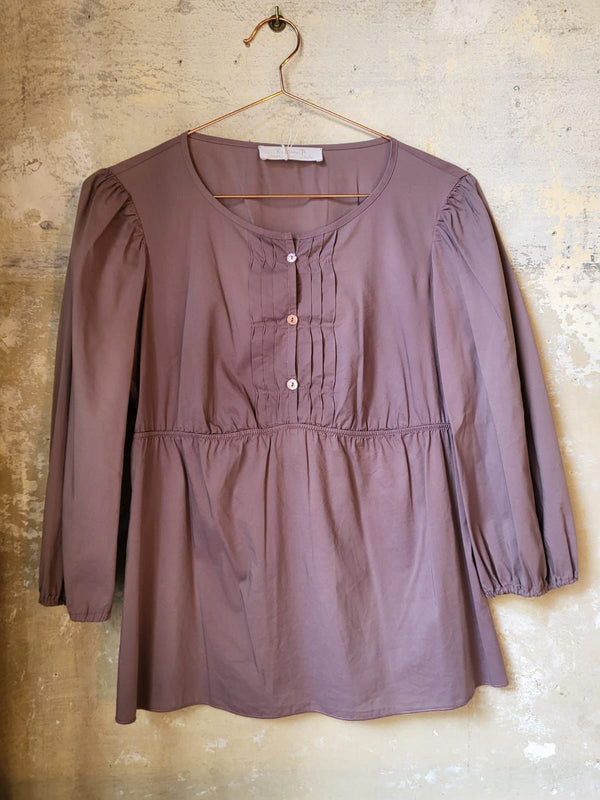 Camicia blusa in seta e cotone