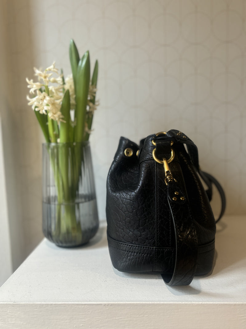 Leather bucket bag