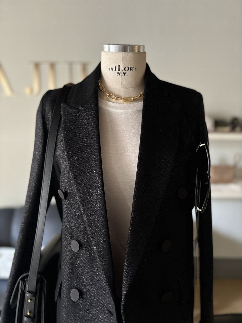 Blazer doppiopetto in panno lurex