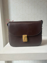 Burgundy leather shoulder bag