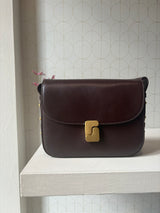 Burgundy leather shoulder bag