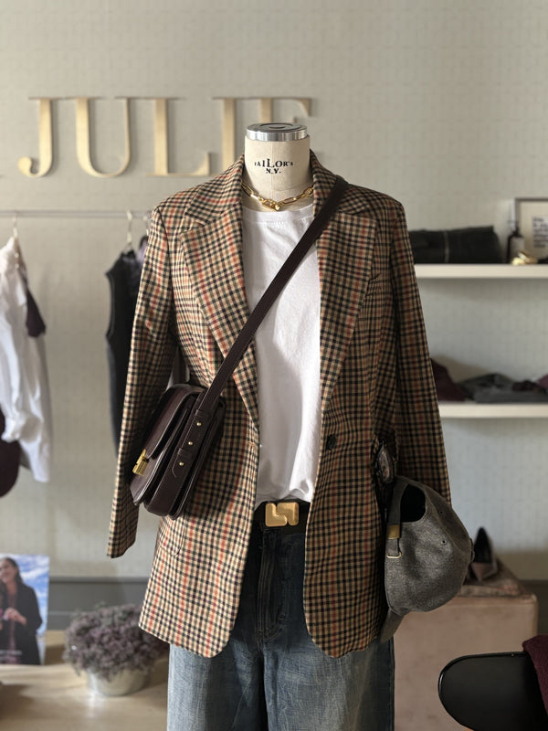 Oversize check jacket