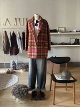 Oversize check jacket