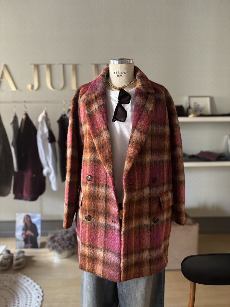 Oversize check jacket