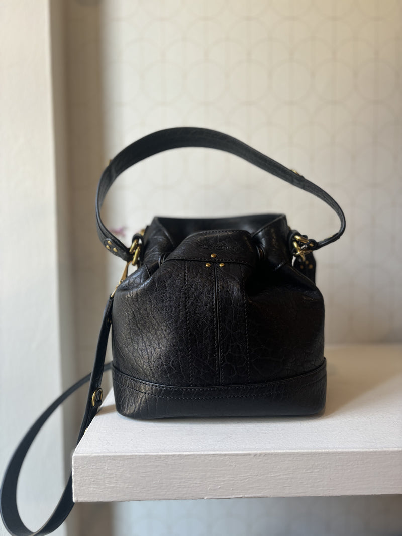 Leather bucket bag