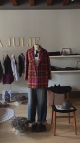 Oversize check jacket